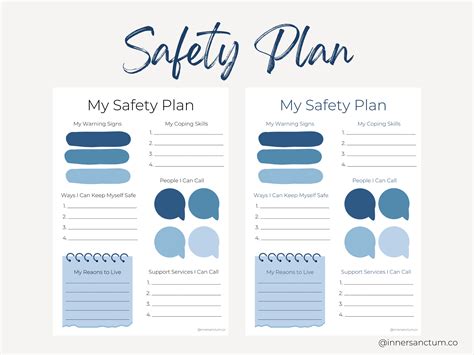 Safety Planning Therapy Worksheet