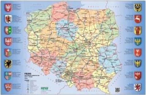 Mapa Drogowo Administracyjna Polski Podkladka 10036854888