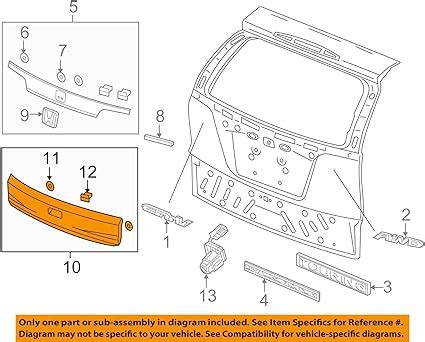 Amazon Genuine Honda T A A Zr Tailgate Garnish Assembly