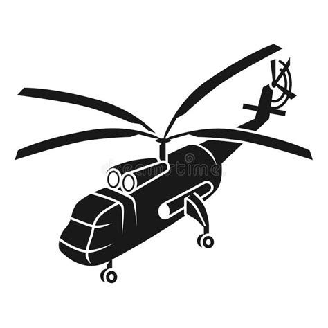 Icono Grande Del Helicóptero Del Transporte Estilo Simple Ilustración