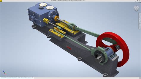 AUTODESK INVENTOR MAQUETA MOTOR DE VAPOR HORIZONTAL CON LA VÁLVULA EN