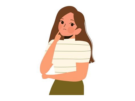 Girl Thinking Cartoon