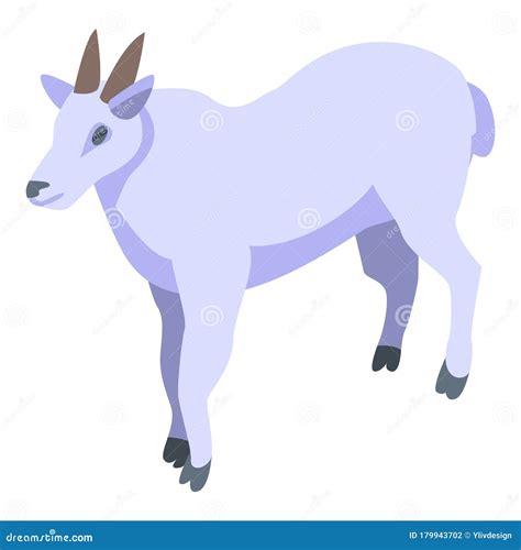 Alpine Goat Icon Isometric Style Stock Vector Illustration Of