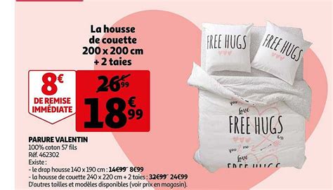 Promo Parure Valentin La Housse De Couette 200 X 200 Cm 2 Taies