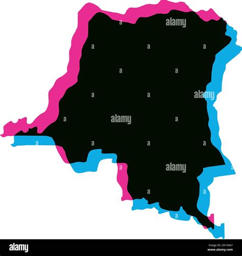 Democratic Republic Of The Congo Country Silhouette With Chromatic