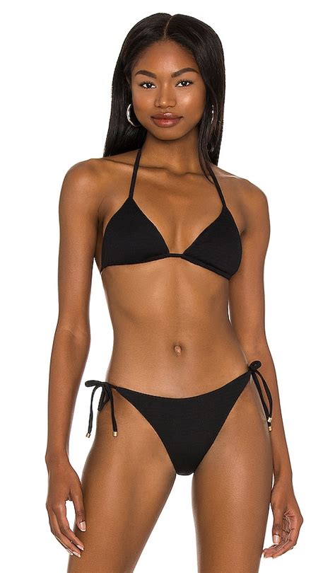 Vitamin A Gia Triangle Bikini Top In Black Revolve