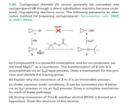 Solved 7.80 Cyclopropyl chloride (1) cannot generally be | Chegg.com