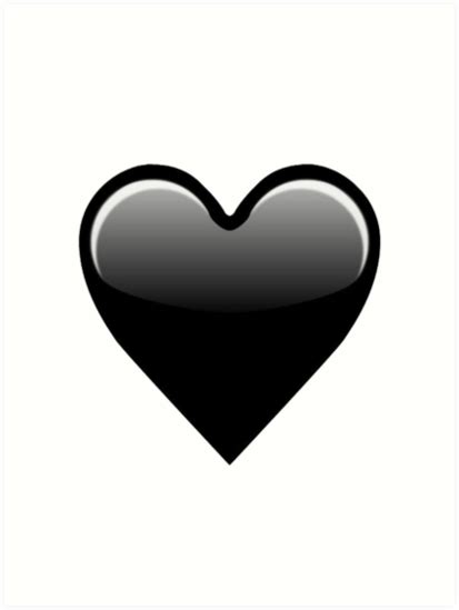 "Black Heart Emoji LOVE" Art Prints by Ela Co | Redbubble