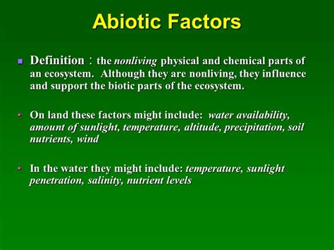 Abiotic Factors Definition