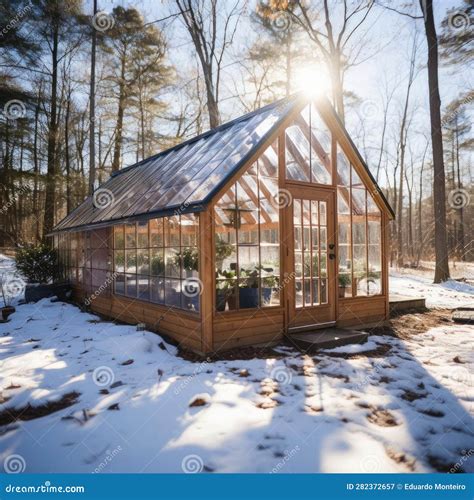 Solar Powered Greenhouse For Year Round Cultivation Stock Illustration Illustration Of Grid