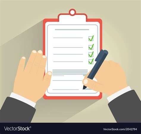 Businessman Holding A Clipboard And Writing Vector Image