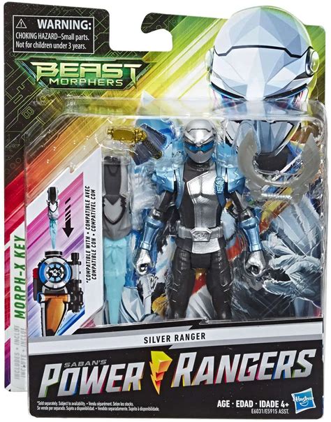 Power Rangers Beast Morphers Silver Ranger 6 Basic Action Figure Hasbro ...