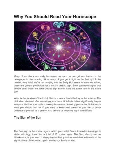 Why You Should Read Your Horoscope