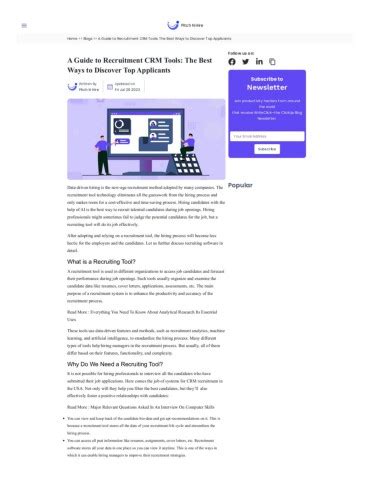A Guide To Recruitment Crm Tools The Best Ways To Discover Top Applicants