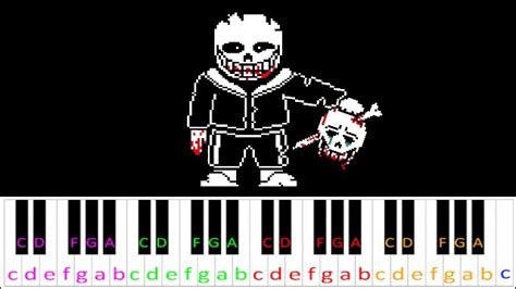 Megalovania Undertale Hard Version Piano Letter Notes