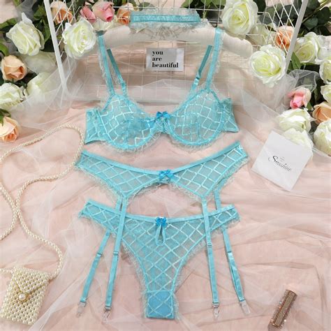 Kawaii Cute Sheer Fishnet Garter Belt Sexy Lingerie Set Babydoll Teddy Underwear EBay