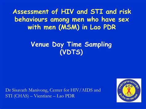 PPT Assessment Of HIV And STI And Risk Behaviours Among Men Who Have Sex With Men MSM In Lao