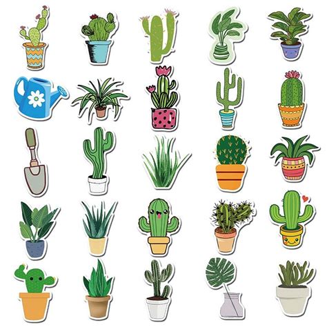 Orange Water Resistant Laptop Sticker Sticker MINI Cactus Sticker Plant