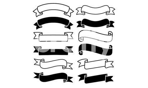 Ribbon Banners Svg Cut File Crafty