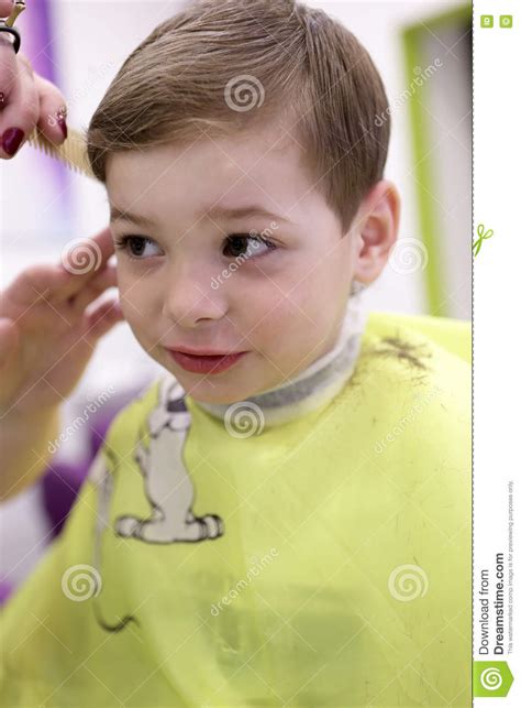 Kid At The Barbershop Stock Image Image Of Indoor Hair 70847155