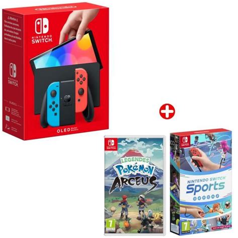 Pack Console Nintendo Switch Modèle Oled Néon Légendes Pokémon