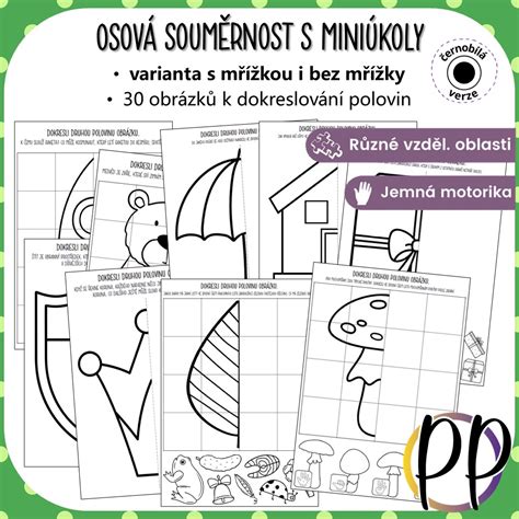 Osová souměrnost s miniúkoly - dokreslovačky - Nezařazené k předmětu