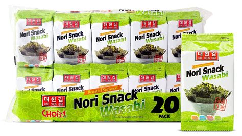 Daechun Choi S1 Wasabi Seaweed Snacks 20 Pack Vegan Keto Gluten