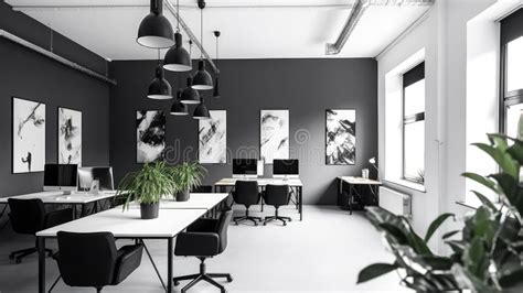 Inspiring Office Interior Design Minimalist Style Generative AI AIG 31. Stock Illustration ...