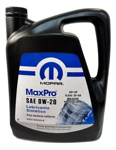 Aceite Mopar Maxpro 0w20 X 4lts Fiat