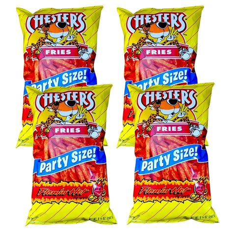 Chester S Hot Fries Flamin Corn Snacks Crunchy Party Size Oz Bags