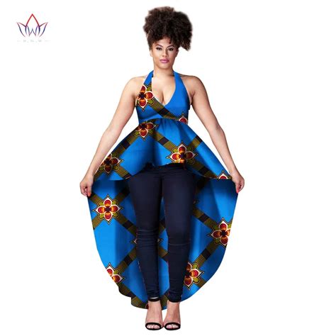 African Top For Women Dashiki Long Shirt Sexy Africa Sling Dress Print