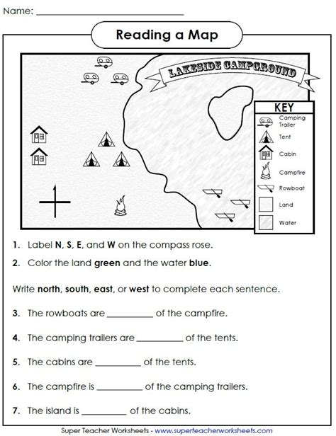 Reading A Map Worksheet 3rd Grade