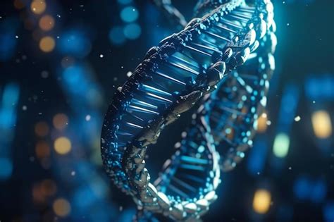 Premium Photo Dna Strand Symbolizes The Intersection Of Digital