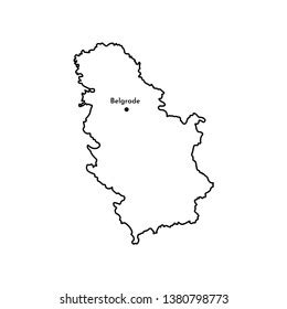 Serbia Map Black Contour Curves Illustration Ilustraci N De Stock