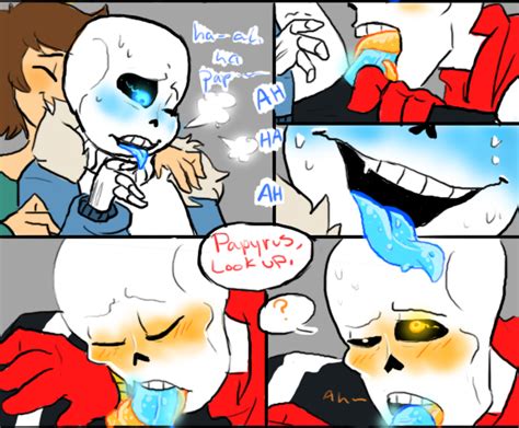 Rule 34 Animated Skeleton Blush Bone Clothed Sex Fellatio Female Fontcest Frisk Human Incest