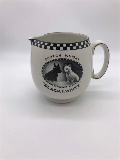 Fabulous 1920s Shelley Scotch Whiskey Jug Black And White Chequered