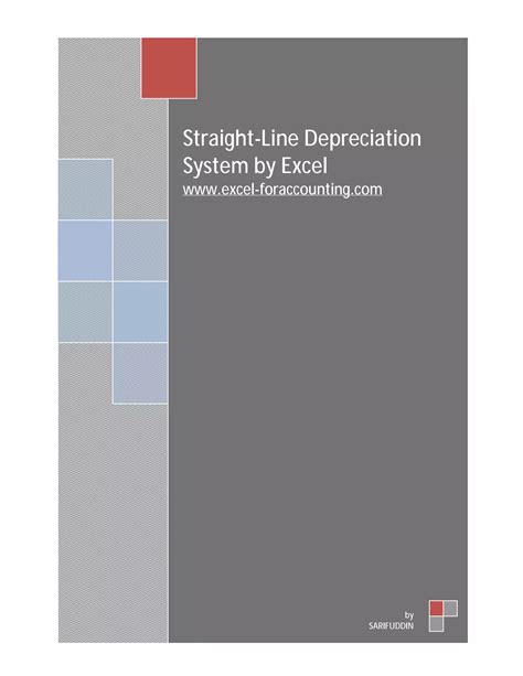 Straight Line Depreciation System By Excel Pdf