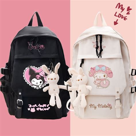 Sanrio Hello Kitty My Melody Kuromi Cinnamoroll Bolsa De La Escuela De