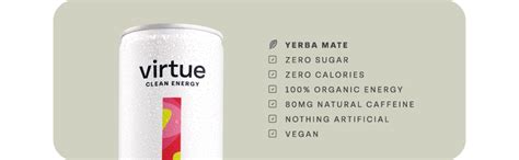 Virtue Clean Energy Mixed Pack 12 X Yerba Mate Natural Energy Drinks