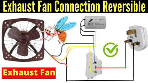 Exhaust Fan Connection With Two Way Switch 3 Wire Exhaust Fan Mian Electric Youtube