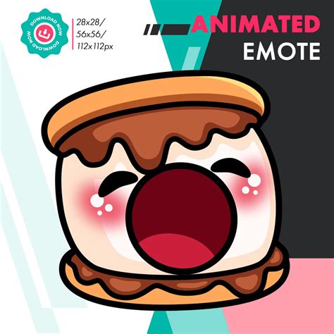 Animated Pop Emote Cute Smore Pop Emote For Twitch Streamers Etsy