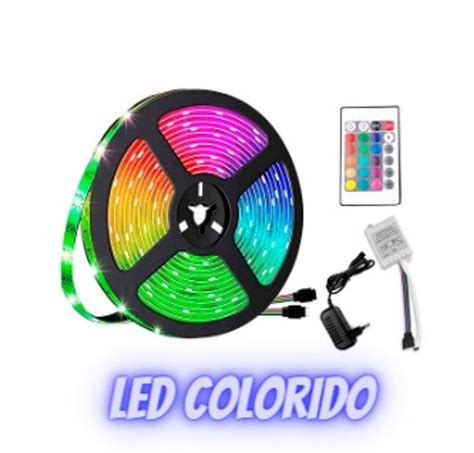 Fita De Led Colorida Lehmox B Rgb M Controle E Fonte Global