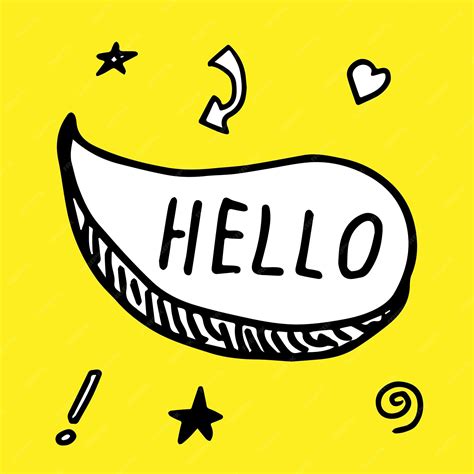 Premium Vector Hello Handwriting Doodle Speech Bubble For Banners