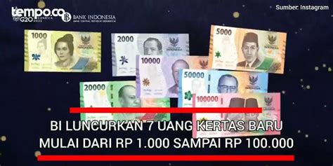 Bi Luncurkan Uang Kertas Baru Mulai Rp Sampai Rp