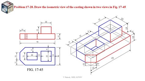 Fig 17 45 Isometric Projections Problem 17 28 Engineering Drawing