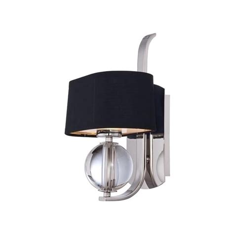 Elstead Gotham 1 Light Silver Wall Light With Black Shade QZ GOTHAM1