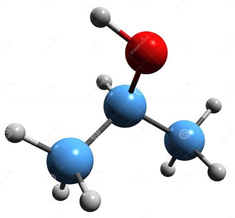 3d Image Of Isopropyl Alcohol Skeletal Formula Stock Illustration