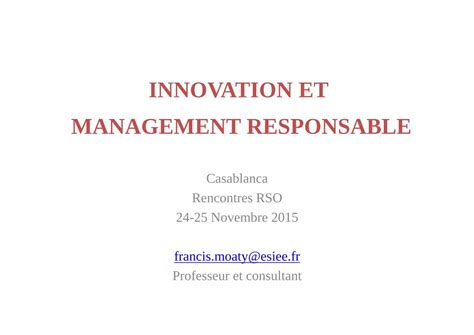 PDF INNOVATION ET MANAGEMENT RESPONSABLE 2016 01 05 Entreprises