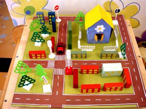 дорога на картоне, город из бумаги | Дошкольная художественная ...