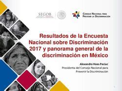 Resultados De La Encuesta Nacional Sobre Discriminaci N Y Panorama